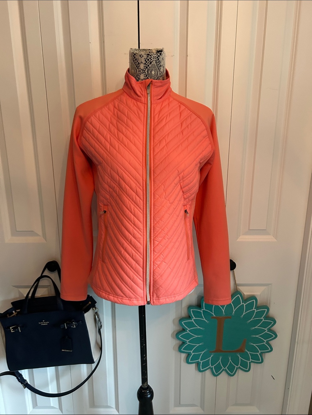 Women's Levelwear Quilted Zip-Front Puffer Jacket in Coral